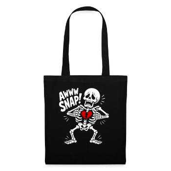 Aw Snap Broken Heart Breakup Divorce AntiValentine - Stoffbeutel - Schwarz - Vorne