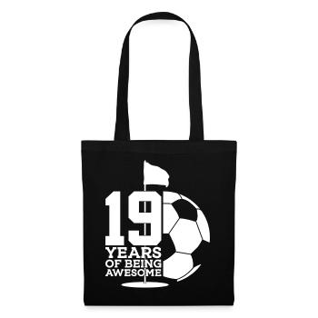 19 JAHRE FUßBALLGOLF 19. GEBURTSTAG - Stoffbeutel - Schwarz - Vorne