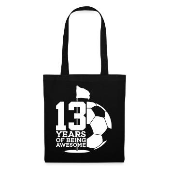 13 JAHRE FUßBALLGOLF 13. GEBURTSTAG - Stoffbeutel - Schwarz - Vorne