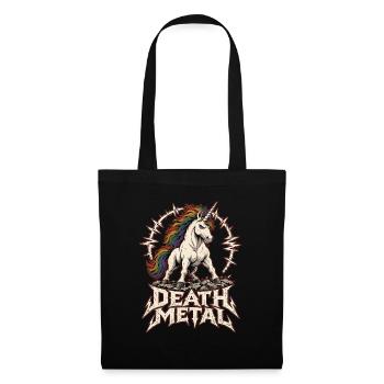 Death Metal Einhorn – Heavy Metal Regenbogen - Stoffbeutel - Schwarz - Vorne