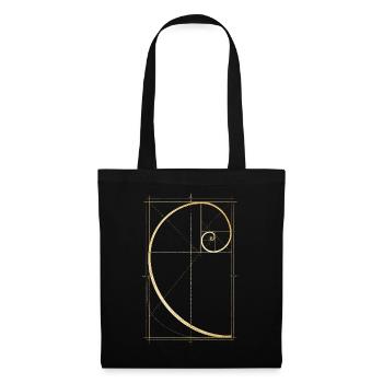 Fibonacci Spirale - Stoffbeutel - Schwarz - Vorne