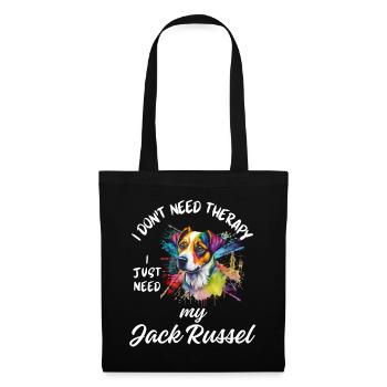 Bunter Jack Russell Splash - Stoffbeutel - Schwarz - Vorne