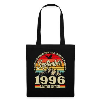 September 1996 Vintage Retro Geburtstag Geschenk - Stoffbeutel - Schwarz - Vorne