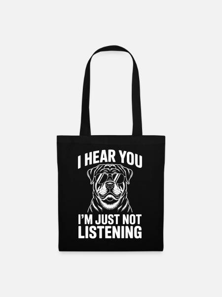 Rottweiler Spruch Lustiges Rottweiler Geschenk - Stoffbeutel - Schwarz