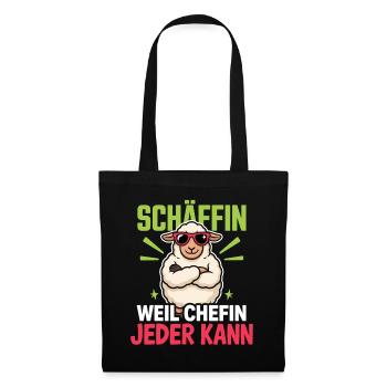 Schäffin Beste Chefin Teamleiterin Schaf - Stoffbeutel - Schwarz - Vorne