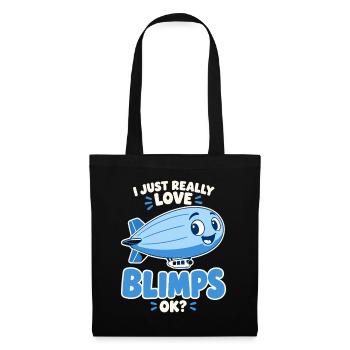 Ich liebe Blimps – fröhliche Luftschiff-Karikatur - Stoffbeutel - Schwarz - Vorne