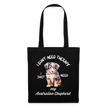 Lustiger Australian Shepherd Welpe - Stoffbeutel - Schwarz - Vorne