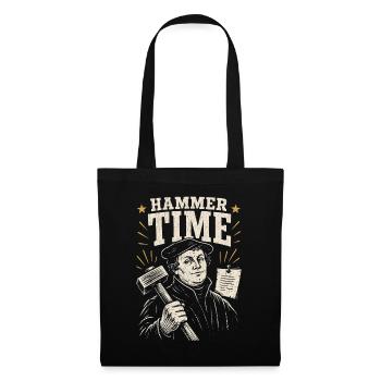 Hammerzeit: Vintage Schmiedekunst - Stoffbeutel - Schwarz - Vorne