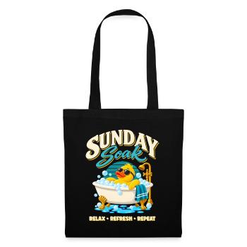 Sunday Soak Badeente – Relax Refresh Repeat - Stoffbeutel - Schwarz - Vorne