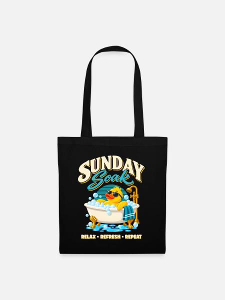 Sunday Soak Badeente – Relax Refresh Repeat - Stoffbeutel - Schwarz