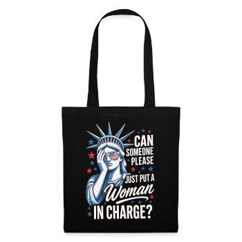  Put A Woman In Charge Statue Of Liberty Facepalm - Stoffbeutel - Schwarz - Vorne
