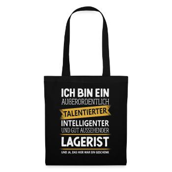 Lagerist Lagerarbeiter Staplerfahrer Logistiker - Stoffbeutel - Schwarz - Vorne
