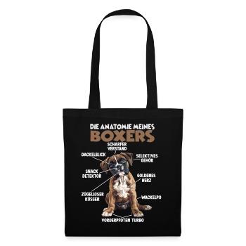 Boxer Hundebesitzer T | Deutscher Boxer | Hunde - Stoffbeutel - Schwarz - Vorne