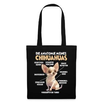 Chihuahua Hundebesitzer Geschenk Chihuahua - Stoffbeutel - Schwarz - Vorne