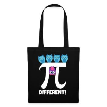Pi Different Süße Eule Be Different Mathe Lehrer - Stoffbeutel - Schwarz - Vorne