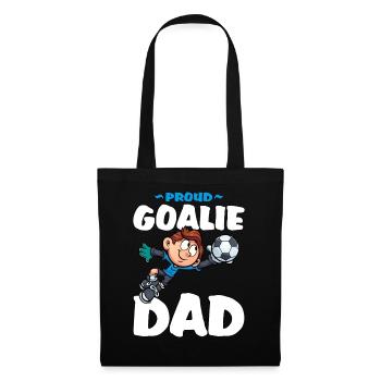 Proud Goalie Dad Stolzer Torwart Papa Fußball - Stoffbeutel - Schwarz - Vorne