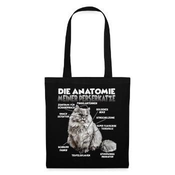 Perserkatzen T | Perserkatze Katzen Perser Katze - Stoffbeutel - Schwarz - Vorne