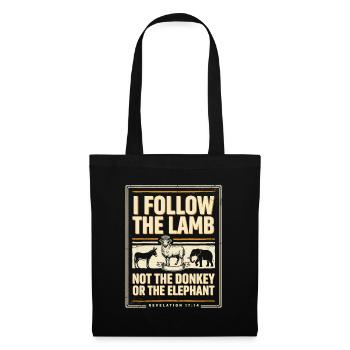 Ich folge dem Lamb Christian Faith Design - Stoffbeutel - Schwarz - Vorne
