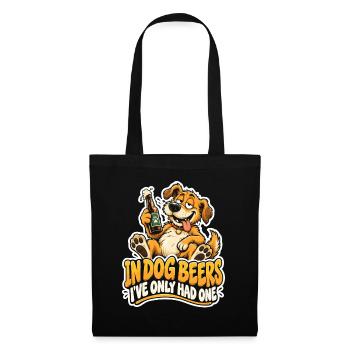 Indog Beers Hundeparty Humor - Stoffbeutel - Schwarz - Vorne