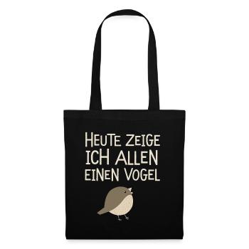  Heute Zeige Ich Allen Einen Vogel Niedlicher - Stoffbeutel - Schwarz - Vorne