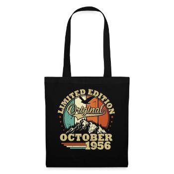 Original Oktober 1956 70. Geburtstag Vintage - Stoffbeutel - Schwarz - Vorne