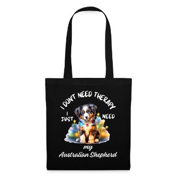 Weihnachts-Australian Shepherd-Welpe - Stoffbeutel - Schwarz - Vorne