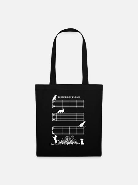 Sound Of Silence Notenblatt ohne Noten mit Beagle - Stoffbeutel - Schwarz