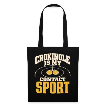Crokinole-spieler 20-loch-crew Turniergeschenk - Stoffbeutel - Schwarz - Vorne
