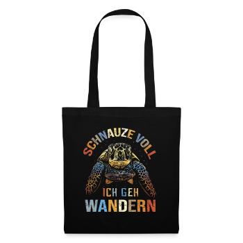 Schnauze Voll Ich Geh Wandern Schildkröte - Stoffbeutel - Schwarz - Vorne