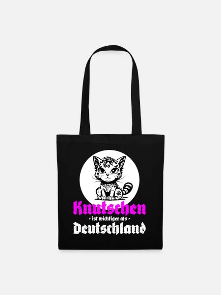 Knutschen ist wichtiger als Deutschland - Stoffbeutel - Schwarz