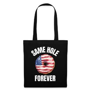 Same Hole Forever Junggesellenabschied Bräutigam-Gag-Geschenk - Stoffbeutel - Schwarz - Vorne