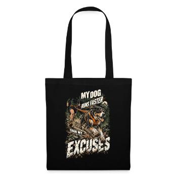 Canicross My Dog Runs Faster Than My Excuses - Stoffbeutel - Schwarz - Vorne
