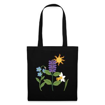 Narzisse · Sonne · Blumen · Natur - Stoffbeutel - Schwarz - Vorne