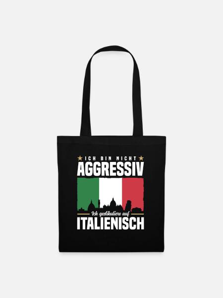 Ich bin nicht aggressiv - Stoffbeutel - Schwarz