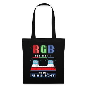 RGB ist nett ich habe Blaulicht Notfallsanitäter - Stoffbeutel - Schwarz - Vorne