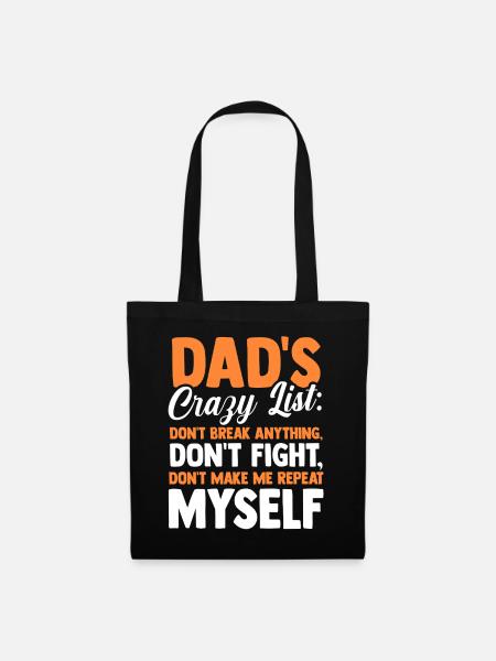 Dads Rules Dont Break Anything Father - Stoffbeutel - Schwarz