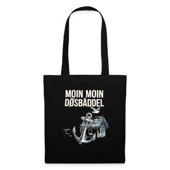  Moin Moin Dösbäddel Nordsee Spruch Anker Möwe - Stoffbeutel - Schwarz - Vorne