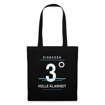 Eisbaden 3 Grad - Stoffbeutel - Schwarz - Vorne
