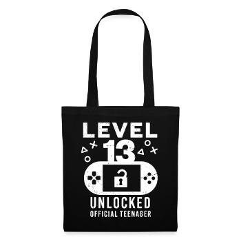 Level 13 freigeschalteter offizieller Teenager - Stoffbeutel - Schwarz - Vorne