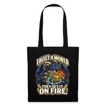 Fantasy RPG – I Built a World They Set It on Fire - Stoffbeutel - Schwarz - Vorne