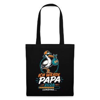 Ich werde Papa Werdender Vater - Stoffbeutel - Schwarz - Vorne