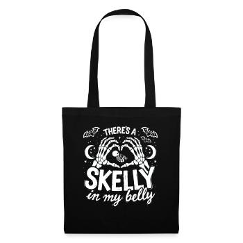 Skelettherz-Hände-Tee - Stoffbeutel - Schwarz - Vorne