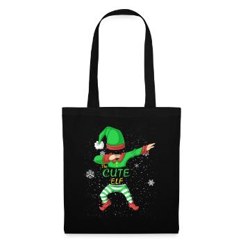 Süßer Elf Weihnachtsgeschenk zur Familiengruppe - Stoffbeutel - Schwarz - Vorne