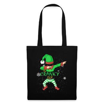 Ich bin der verrückte Elf Lustige Passende Familienweihnachten - Stoffbeutel - Schwarz - Vorne