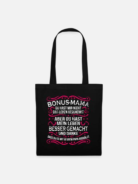 Bonus Mama Stiefmutter Geschenk Beste Stiefmama - Stoffbeutel - Schwarz