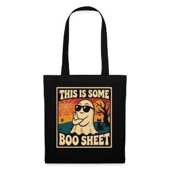Retro Ghost Boo Sheet - Stoffbeutel - Schwarz - Vorne