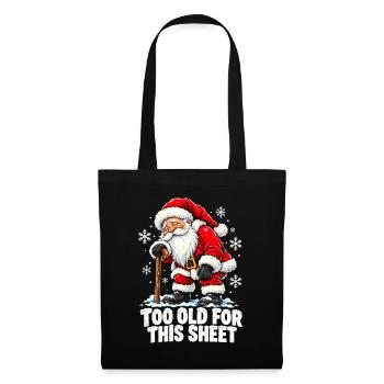 Weihnachtsmann Stab – 100 Old Sheet - Stoffbeutel - Schwarz - Vorne