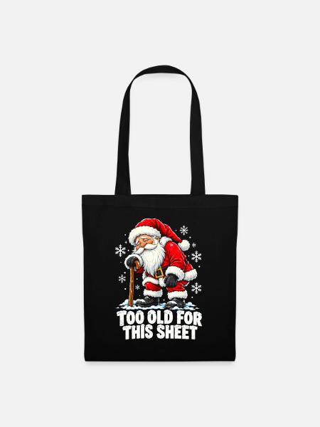 Weihnachtsmann Stab – 100 Old Sheet - Stoffbeutel - Schwarz