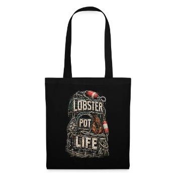Hummerfänger Hummerfischer Lobster Pot Life - Stoffbeutel - Schwarz - Vorne