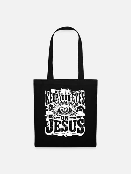 Christentum Jesus Spruch Geschenk - Stoffbeutel - Schwarz